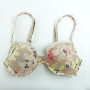 Clover Group Underwire Floral Print Lace Bra A6411